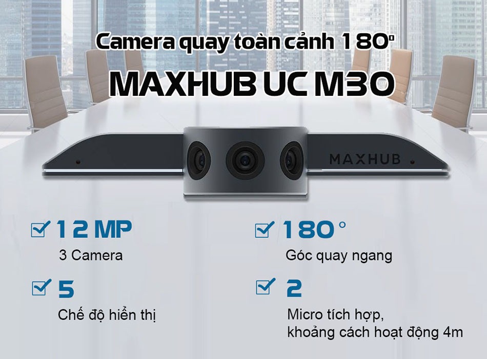 Hình ảnh camera hội nghị 180 độ Maxhub UC M30
